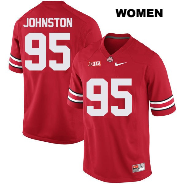 Ohio State Buckeyes Women's Cameron Johnston #95 Red Authentic Nike College NCAA Stitched Football Jersey AW19U42QD